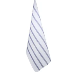 Torchon coton x7 blanc et bleu 50x70cm