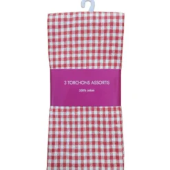 Torchon multicolore 45x65cm 100% coton x3