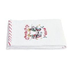 Torchon Noël Disney Mickey Minnie nid d'abeille 50x70cm