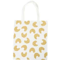 Tote bag polycoton motif déjeuner 36x42cm (2 modèles coffee ou croissant)