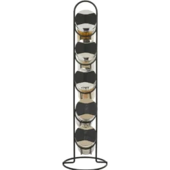Tour à épices en métal avec 5 pots en verre Ø11xH39cm