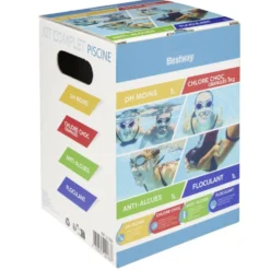 Traitement piscine Chlore choc granulés 1kg floculant 1L anti algues 1L pH moins 1L