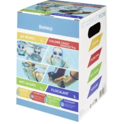Traitement piscine Chlore choc granulés 1kg floculant 1L anti algues 1L pH moins 1L