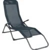 Transat acier et textilène Playa gris anthracite 139x60xH99cm