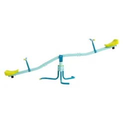 Trébuchet enfant balançoire horizontale tape-fesses bleu et vert 171x55xH62cm