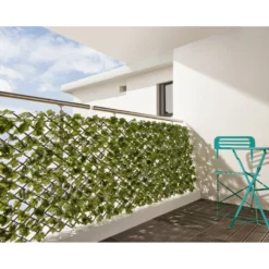 Treillis extensible avec feuillage artificiel vert 200xH100cm