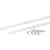 Tringle de vitrage Extensible 50-80 cm métal blanc x2