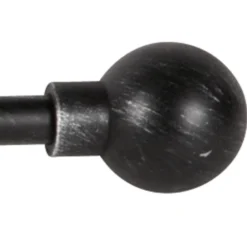 Tringle de vitrage Extensible 60-80 cm embout boule noir vieilli
