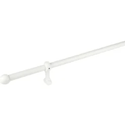Tringle en bois blanc aves accroches murales Ø2,8xL180cm