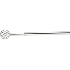 Tringle extensible vitrage décor bilboa gris chromé brossé L80/110cm