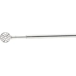 Tringle extensible vitrage décor bilboa gris chromé brossé L40/60cm