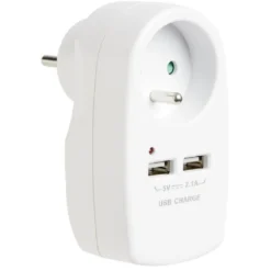 Triplite 1 prise 2 usb blanche