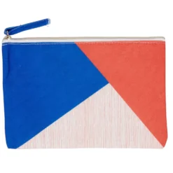 Trousse cosmétique bleu rouge et blanc