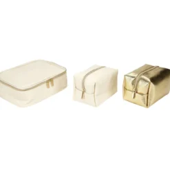 Trousse de toilette 2 compartiments + 3 trousses 22x15xH13cm (3 modèles)