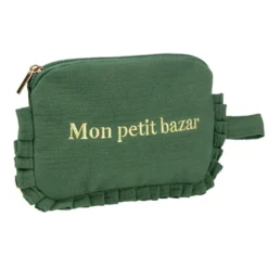 Trousse de toilette gaze de coton à volant 21x12xH13cm (3 modèles)