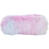Trousse fourrure multicolore pastel Ø5xL19cm (2 modèles)