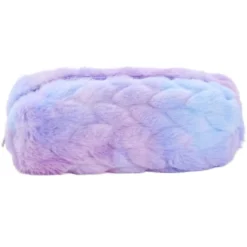 Trousse fourrure multicolore pastel Ø5xL19cm (2 modèles)