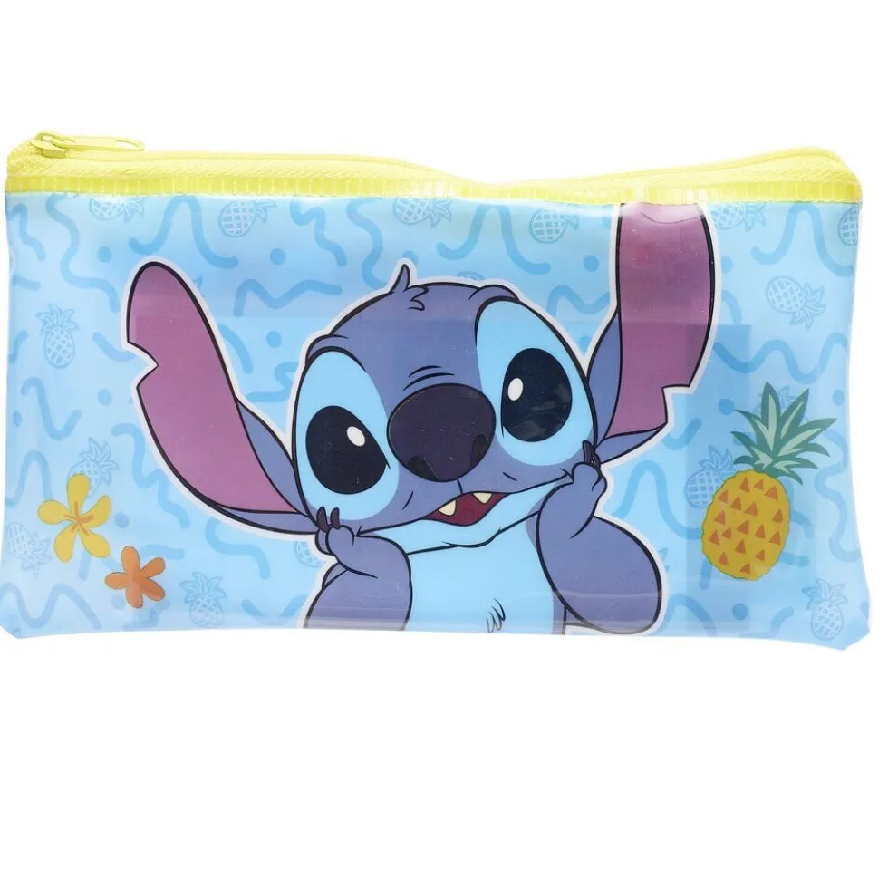Trousse garnie Stitch bleu et jaune 18 pièces