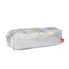 Trousse plastique transparente effet holographique 21x6,5cm