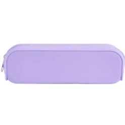 Trousse silicone couleur unie 20x5xH6cm (2 modèles bleu ou violet)