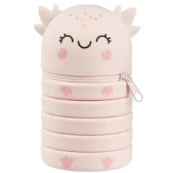Trousse silicone rétractable animal mignon Ø6,5xL11,5cm (capybara ou axolotl)