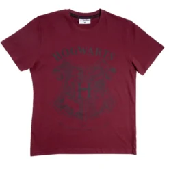 T-shirt Harry Potter Hogwarts coton rouge bordeaux