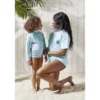 T-shirt manche courte protection UV50 enfant tissu bleu 30x40cm