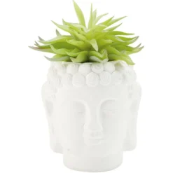 Tête Bouddha avec plante