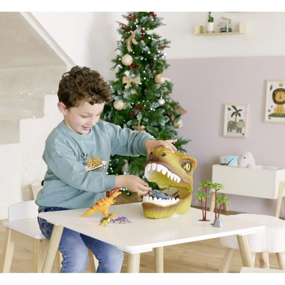 Tête de dinosaure + 20 figurines