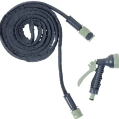 Tuyau d'arrosage extensible avec pistolet vert 2,5à7,5M