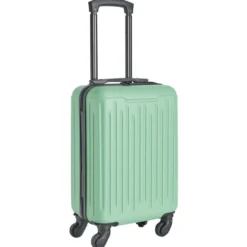 Valise cabine 26L lowcost trolley 4 roulettes amovibles plastique ABS vert