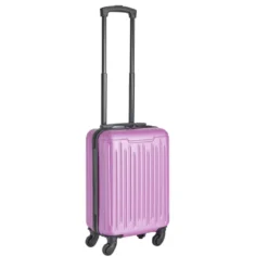 Valise cabine 26L lowcost trolley 4 roulettes amovibles plastique ABS violet