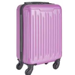 Valise cabine 26L lowcost trolley 4 roulettes amovibles plastique ABS violet