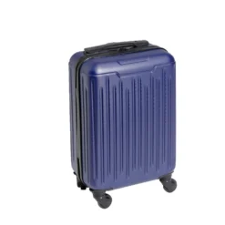 Valise cabine 26L rigide trolley 4 roues amovibles 51cm bleue