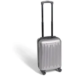 Valise cabine 26L rigide trolley 4 roues amovibles 51cm grise