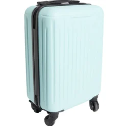 Valise cabine 26L rigide trolley 4 roues amovibles 51cm bleu clair