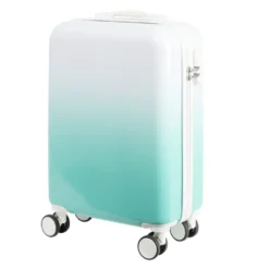 Valise cabine 32L trolley 4 roulettes dégradé bleu 35x20xH55cm