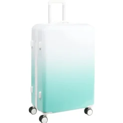 Valise cabine 94L trolley 4 roulettes dégradé bleu et blanc 49,5x29,5xH77,5cm