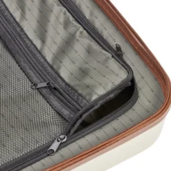 Valise cabine plastique ABS beige et marron avec cadenas 67x26xH44cm