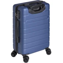 Valise cabine plastique rigide 4 roues bleue H56cm
