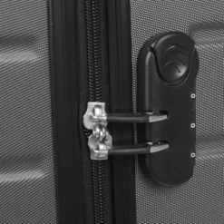 Valise cabine plastique rigide 4 roues gris H50cm