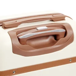 Valise rigide 38L trolley 4 roulettes plastique ABS beige 36x22,5xH57cm