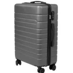 Valise rigide plastique gris 4 roues H60cm