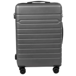 Valise rigide plastique gris 4 roues H60cm