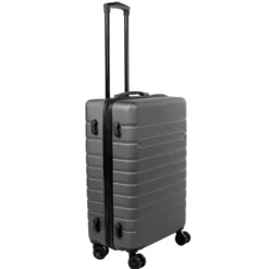 Valise rigide plastique gris 4 roues H60cm