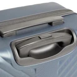 Valise trolley 31L rigide cabine 4 roues plastique bleu 34x21,5xH52cm