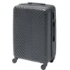 Valise trolley 48L rigide 4 roues plastique noir 42x25xH62,3cm