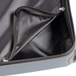 Valise trolley 48L rigide 4 roues plastique bleu 42x25xH62,3cm