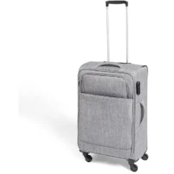Valise trolley souple 4 roues 50L gris H68cm