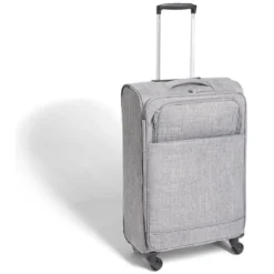 Valise trolley souple 4 roues 50L gris H68cm